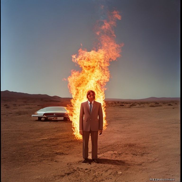 Style register: Hipgnosis (Storm Thorgerson and Aubrey Powell) 1970s LP cover grammar, real-world photography of imposs…