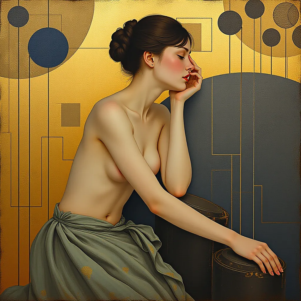 Style register: Gustav Klimt's metallic gold grounds meet Koloman Moser's strict Secessionist ornament, a pictorial sub…