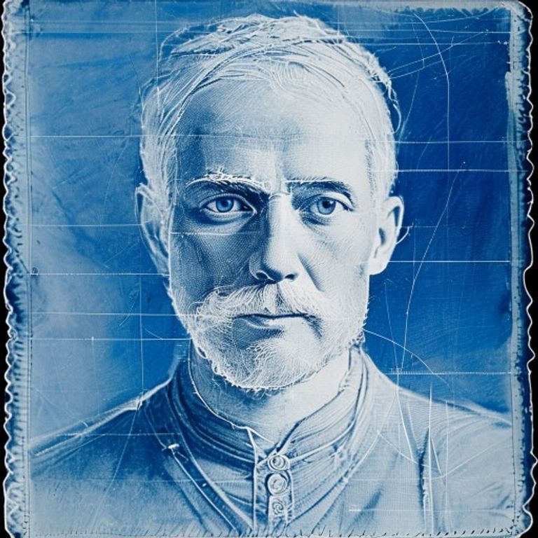 The engineering cyanotype: white lines on prussian blue, the industrial revolution's visual language. This is how knowl…