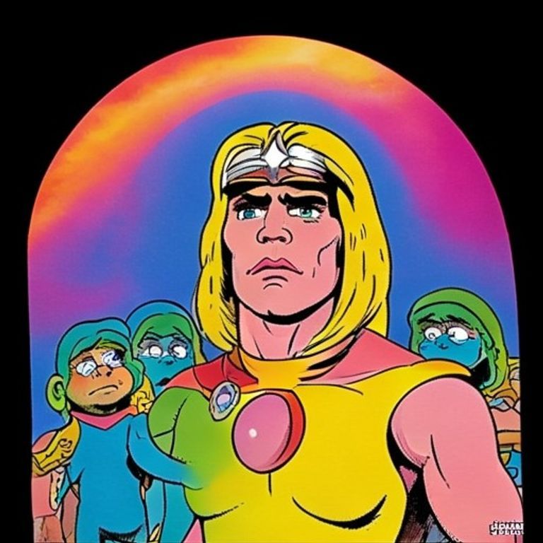 Style register: Filmation / Hanna-Barbera / Sunbow / DiC / Nelvana 1980s broadcast cel-animation aesthetic, with biolen…