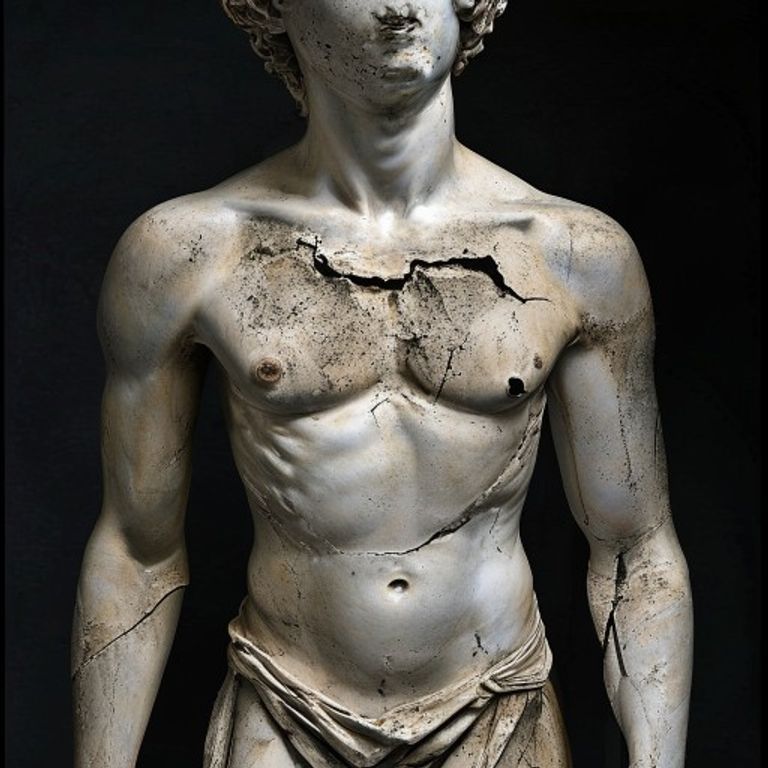 The classical torso without head, arms, or legs, the accident of survival. The fragment is more honest than the complet…