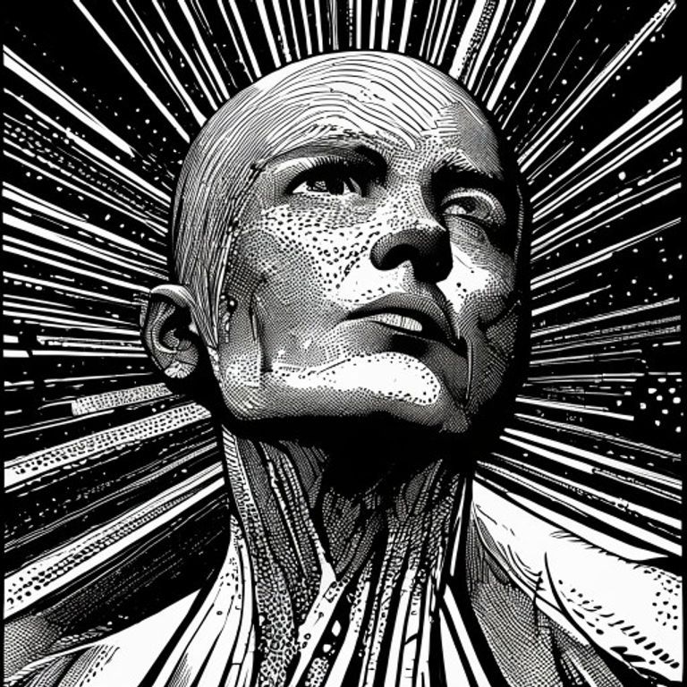 Re-render as a pure Kirby power-burst: subject surrounded by dense Kirby-crackle dot-field, energy made visible through…