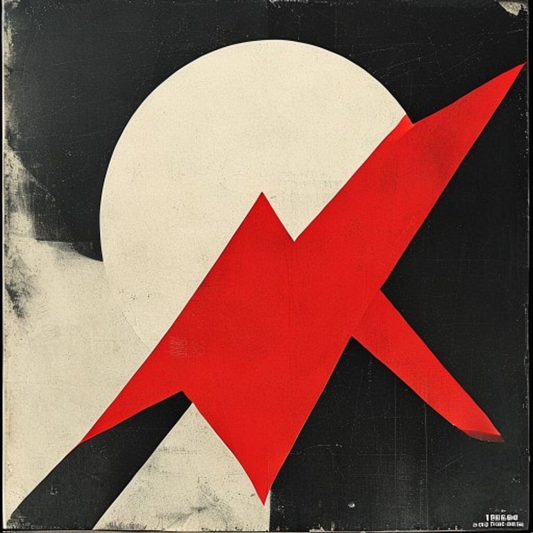 El Lissitzky's 1919 poster mode, pure geometric forms staged as military diagram.