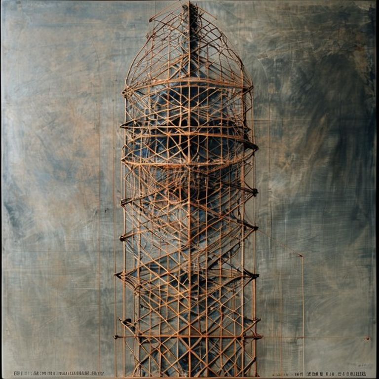 Vladimir Tatlin's 1919 Monument to the Third International mode, iron-spiral structural rendering.