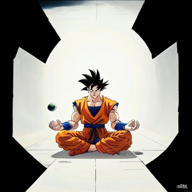The white-void training chamber. Subject seated or standing in featureless white space, training in isolation. Deep work in a place that is not on the schedule.