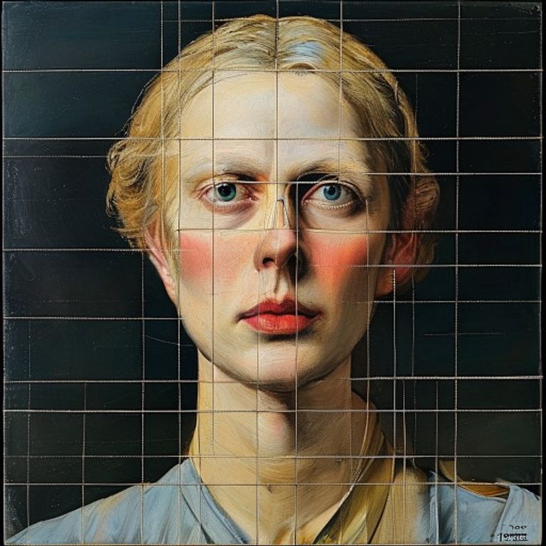 Style register: Theo van Doesburg 1924 to 1930 Counter-Composition and Elementarist phase, the orthogonal Mondrian grid rotated 45 degrees and treated as a diagonal compositional…