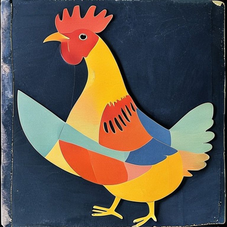 Style register: Henri Matisse late period (1950s onward), the subject rendered entirely as flat gouache-painted paper c…