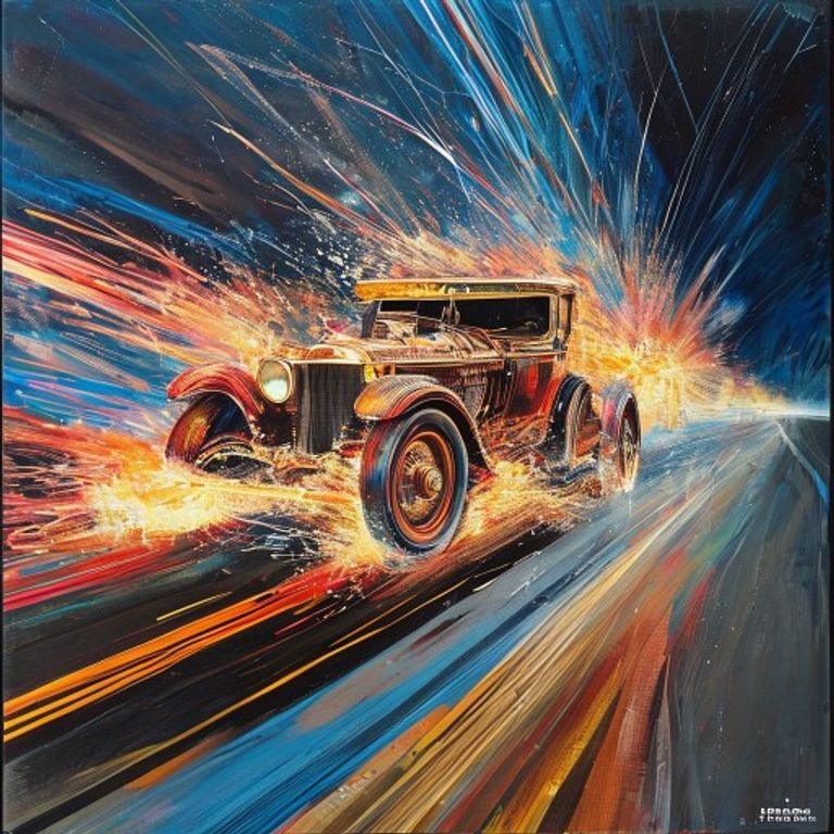 The opening line of the 1909 Manifesto rendered visually: "a roaring automobile is more beautiful than the Victory of S…