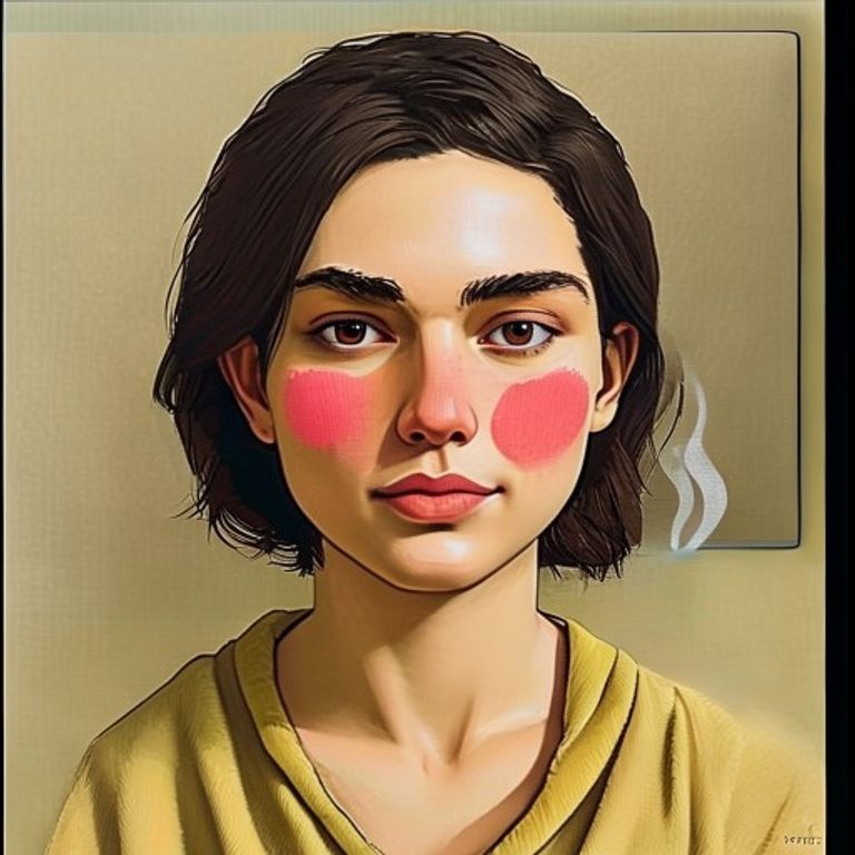 The "tfw cozy" subregister, MS Paint feels-guy rendered in warm cream and soft amber, the visual grammar of small priva…