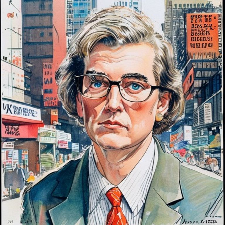 The New Yorker cover as the educated smirk at power. Rendered as watercolor and line, the drawing laughing quietly at s…