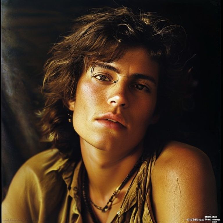 The musician rendered as immortal through light. Rock and roll preserved forever in the perfect frame.