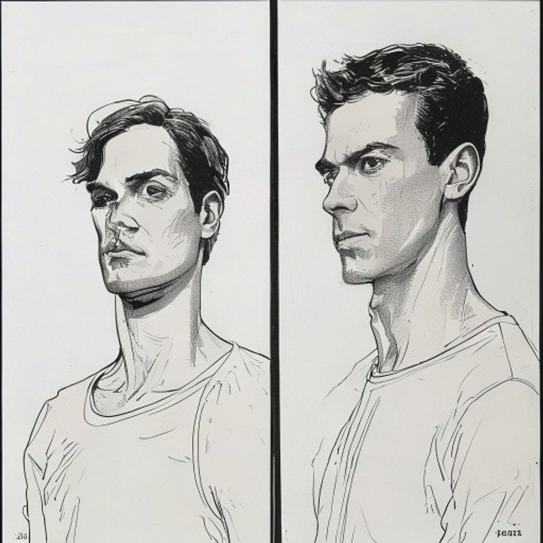 The side-by-side panel itself is the persuasion: posture, framing, and bodytype carry the verdict so completely that th…