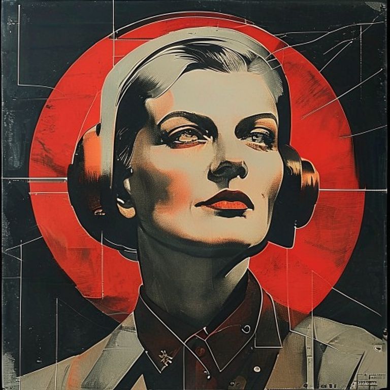 Rendering register: a 1925 to 1930 Stenberg Brothers film poster, hand-built from cut paper, mechanical lettering block…