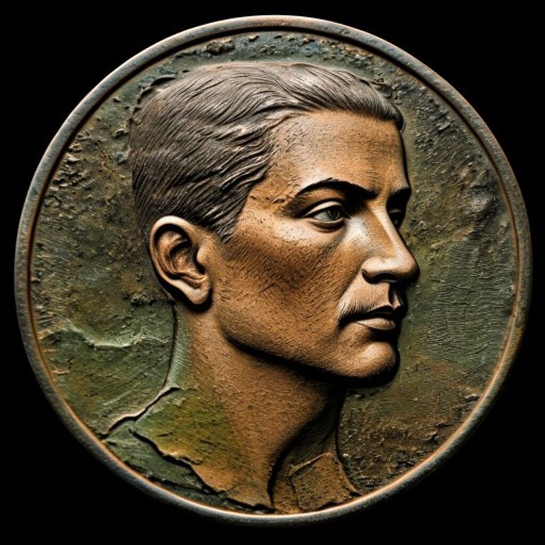 The worn-down coin magnified to show every oxidation mark, surface scratch, and corrosion pattern. The wear-marks are t…