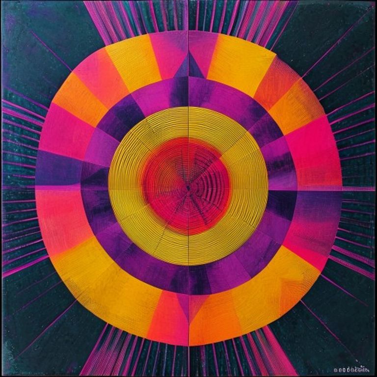Style register: Richard Anuszkiewicz 1964 to 1972 American Op-Art, color-vibration grids learned directly from Josef Al…
