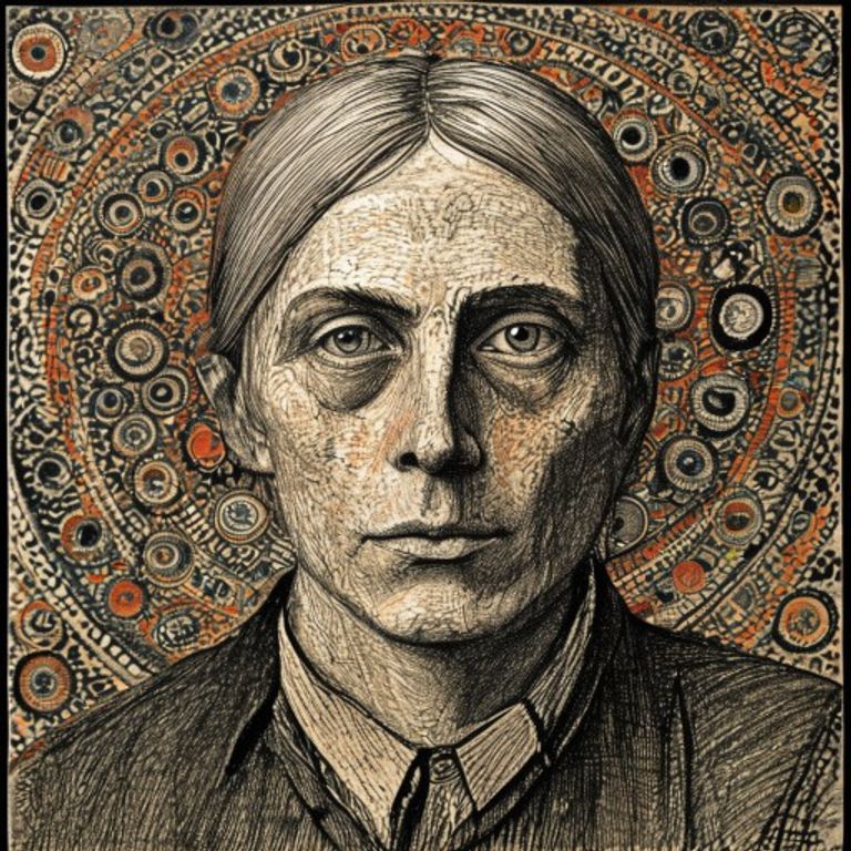 Obsessive every-inch-filled colored pencil and crayon dense-pattern asylum-art register.