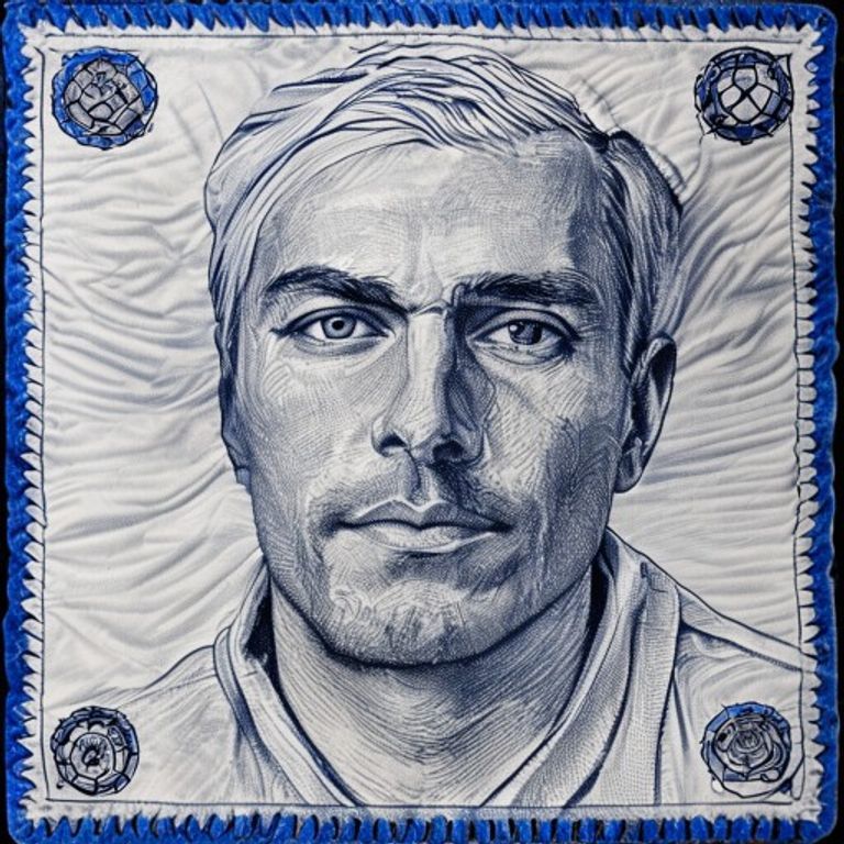 Bic-ballpoint on white cotton handkerchief in the Chicano-prison paño vernacular.
