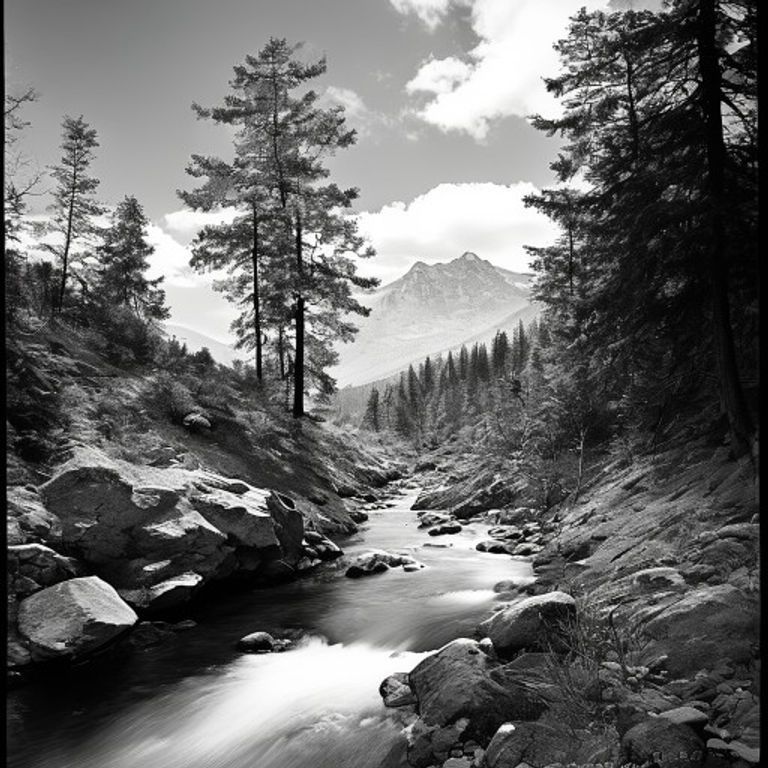 Re-render any source as a Yosemite-school silver-gelatin print: full Zone 0 to Zone X tonal scale, 8x10 view-camera con…