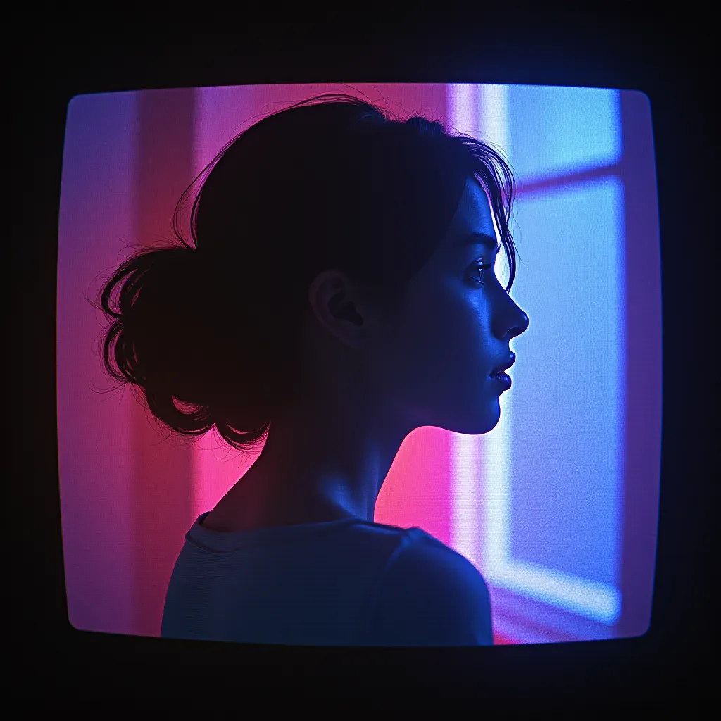 Style register: early four-color personal-computer display palette with cyan, magenta, black, and white arranged as emp…
