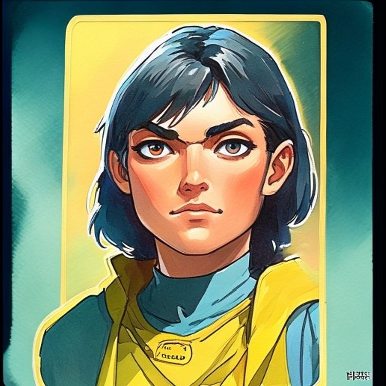The canonical first-generation Pokémon card. Arita's watercolor + colored-pencil register inside the original yellow-bo…