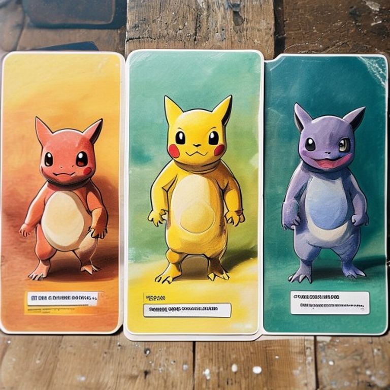 Three Pokémon cards arranged left-to-right showing the same entity at stage-1, stage-2, and stage-3 of evolution. Growth as discipline, not transformation.
