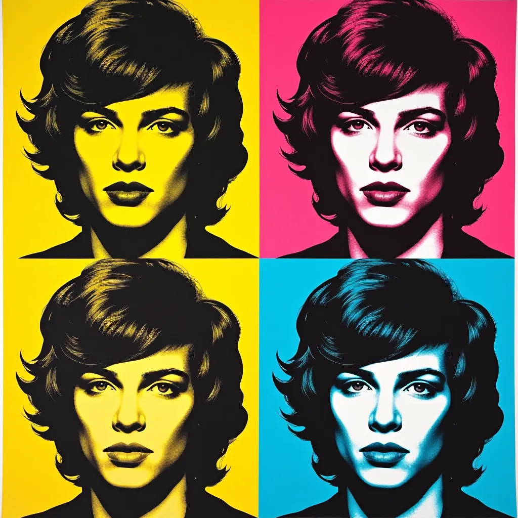 Style register: Warhol's serial screenprints as a study of registration drift across repeated impressions, not the isolated single-image album sleeve.
