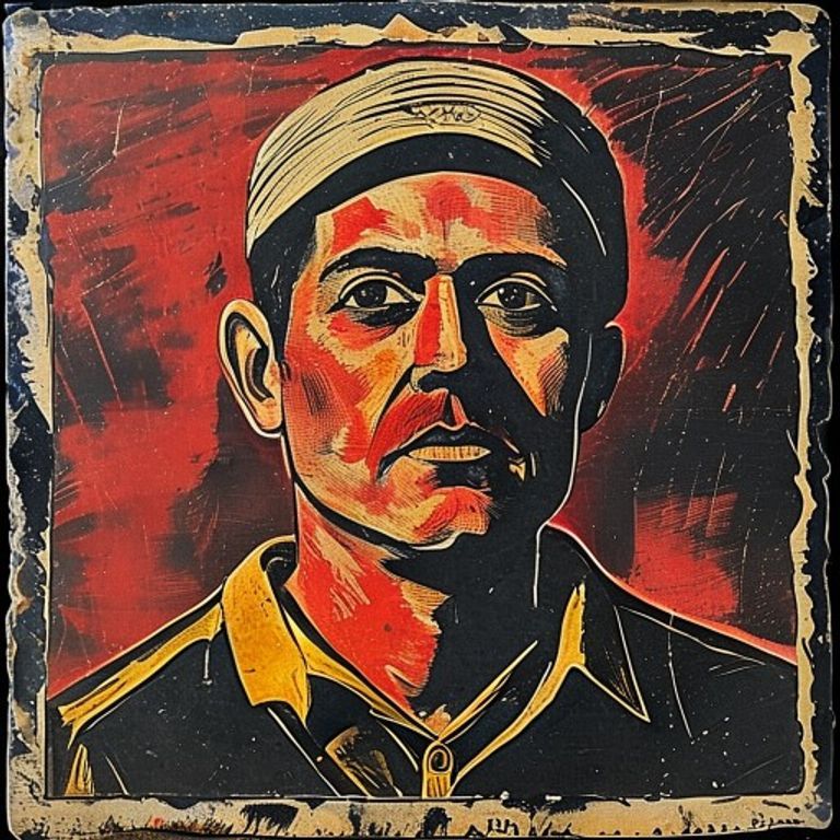 The anarchist solidarity register from the barricade. Worker-printed typography, hand-pulled linoleum, the register bui…