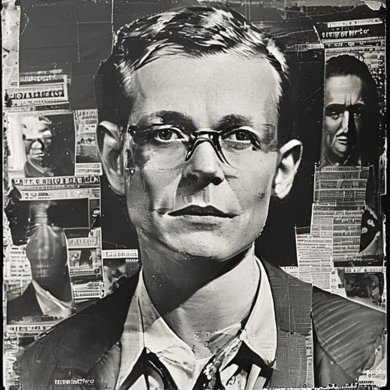 The montage-as-truth-exposure register. Subject embedded in a constructed lie so precise the lie reveals the truth unde…
