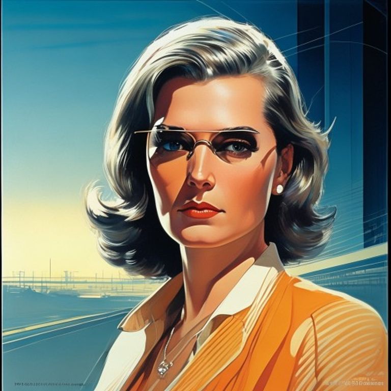 The industrial-designer-as-prophet register. Chrome surfaces, optimistic-corporate volumes, gouache-on-board rendering,…