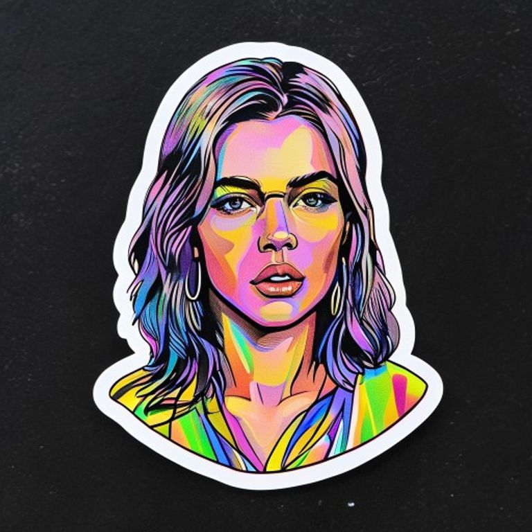 Style register: 1990s through contemporary holographic vinyl sticker grammar, the Lisa Frank trapper-keeper sticker boo…