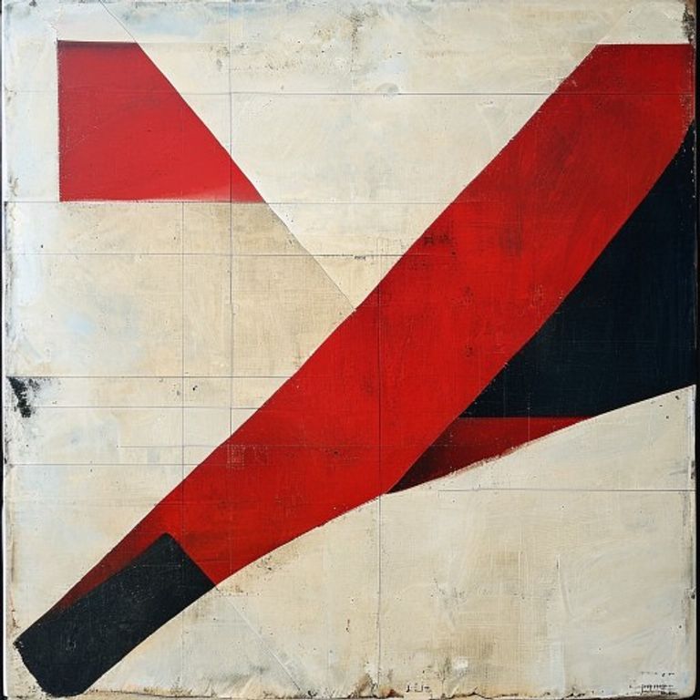 Mature Suprematism circa 1916, the diagonal composition mode of Malevich and his circle, dynamic equilibrium.