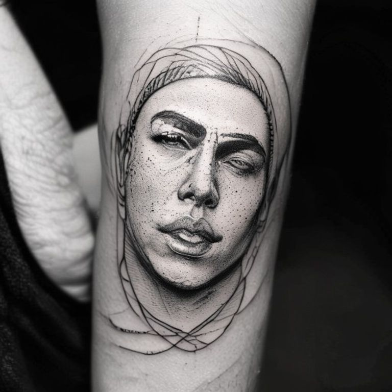 The East LA Chicano black-and-grey tradition. Single-needle line, smoke grey-wash modeling, photoreal portraiture from…
