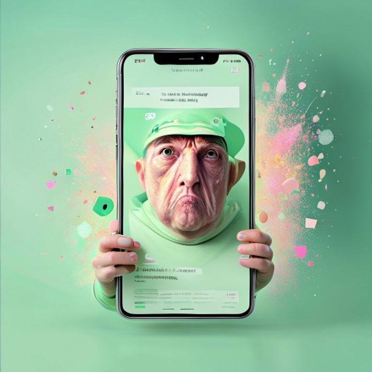 The subject rendered inside the saccharine pastel-green gamified UI register of zero-commission retail trading apps, mi…
