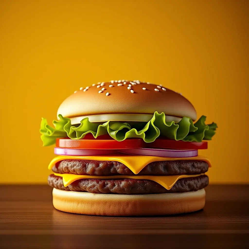 The McDonald's, Burger King, Wendy's, Taco Bell hero-shot register: where food stylists with tweezers, glycerin spray,…