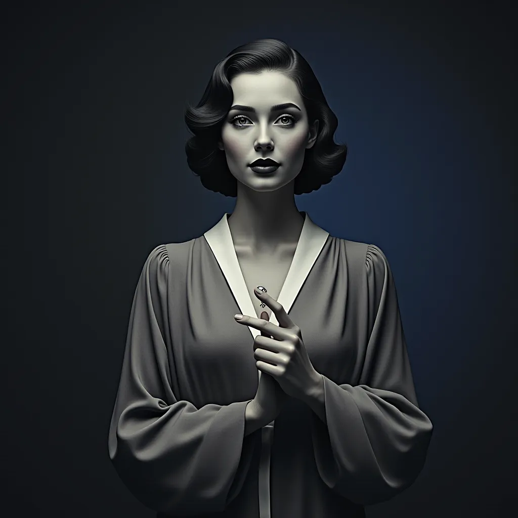 The 1940s diamond-engagement-ring print-ad aesthetic that invented the "tradition" of two-months-salary on a stone, the…